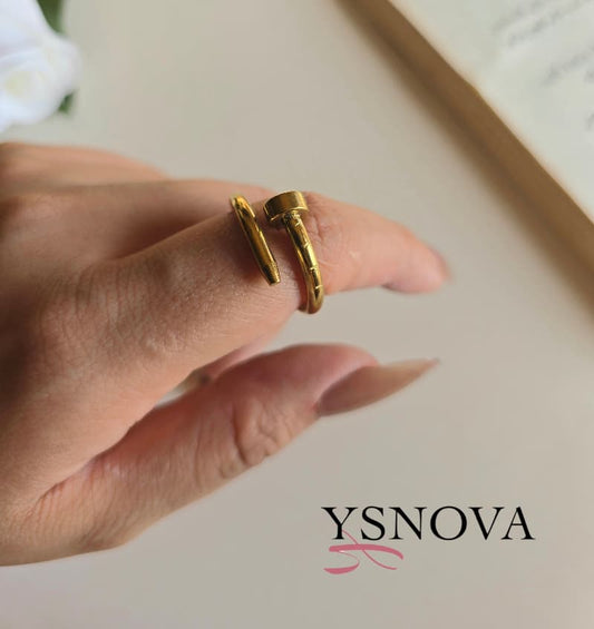 Cartier Inspired Design – Gold Plated Stainless Steel Ring