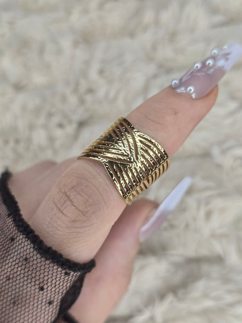 Modern Design– Stainless Steel Ring (Free Size)