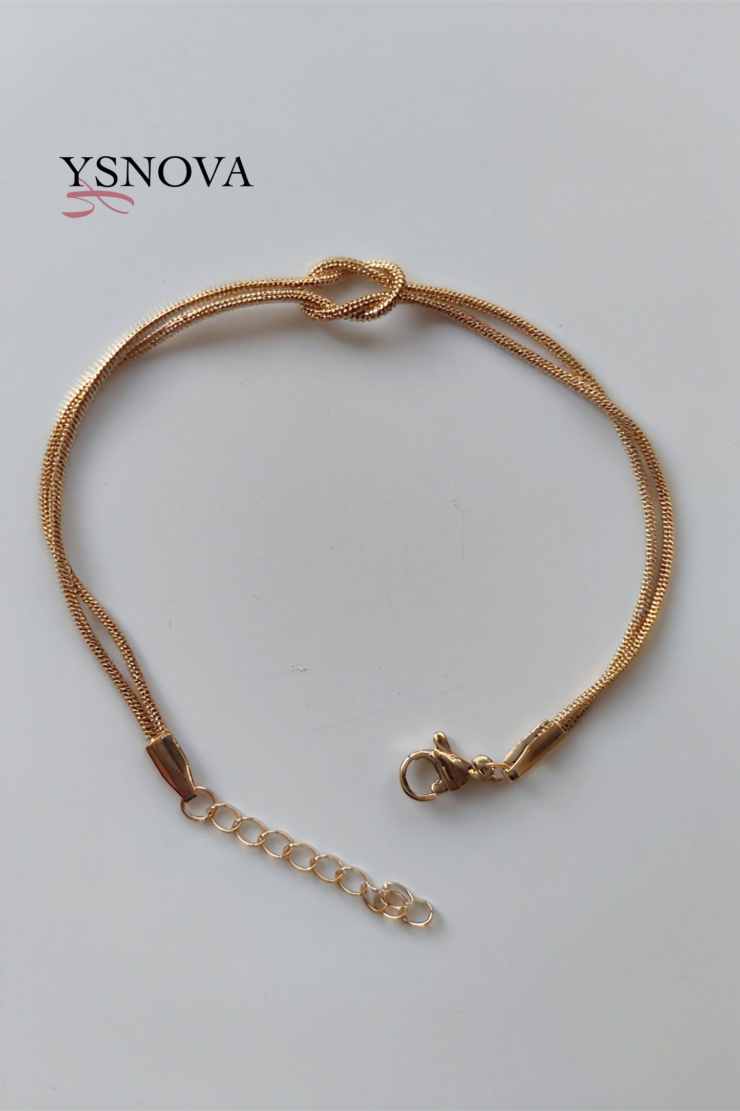 Women’s Bracelet with Double Love Knot Design – Gold or Silver Plated Stainless Steel