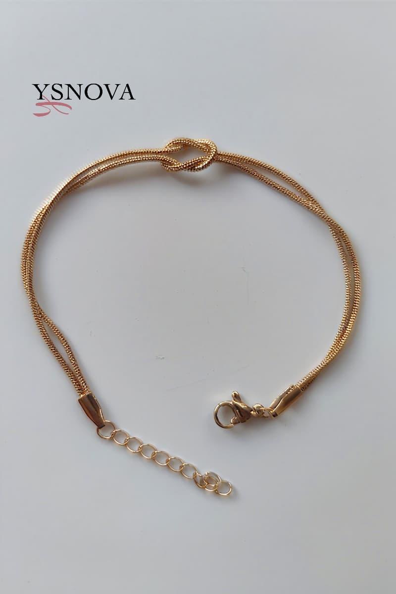 Women’s Bracelet with Double Love Knot Design – Gold or Silver Plated Stainless Steel