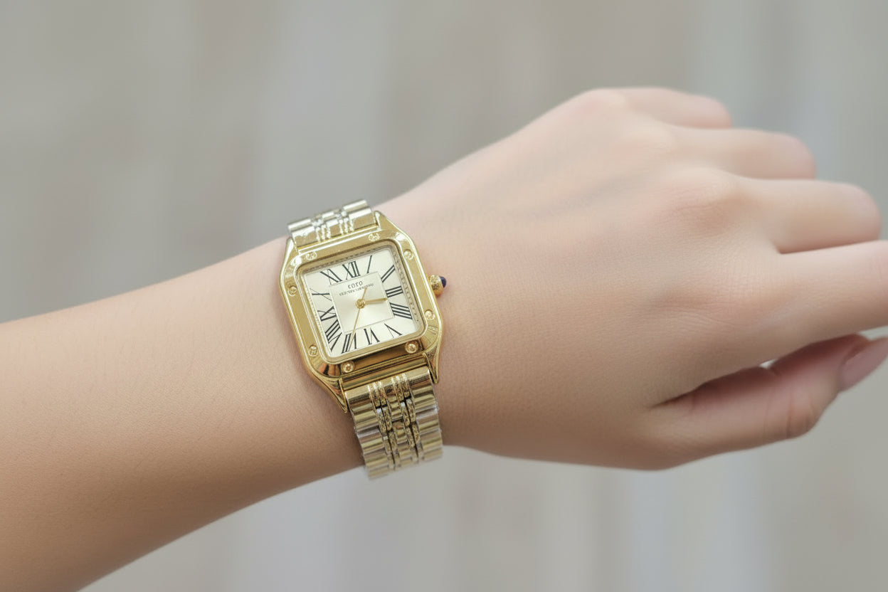 Square design IB-SO gold watch