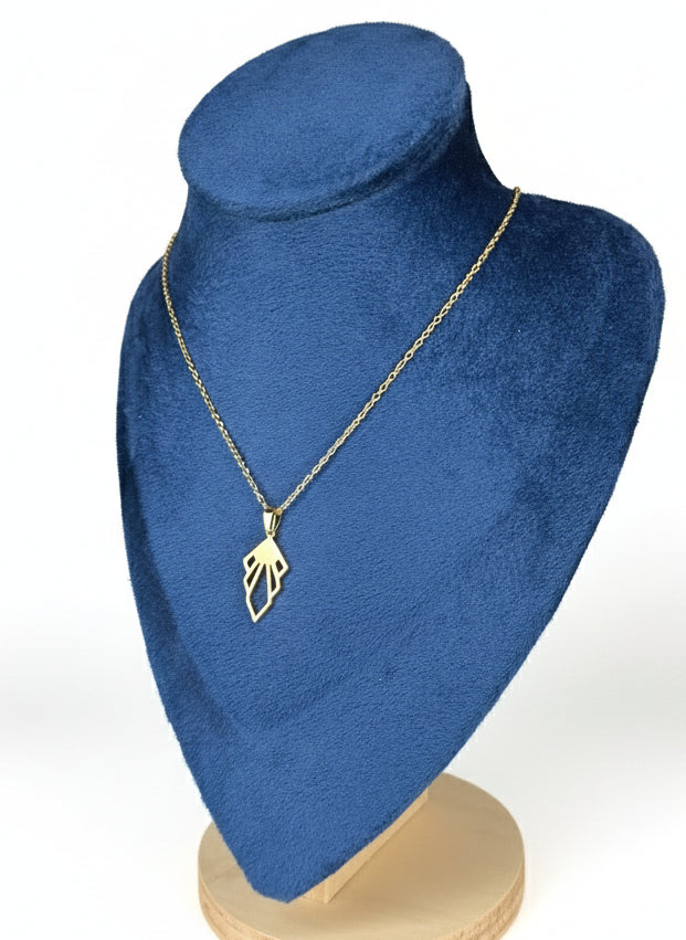 Geometric Pendant Necklace –Gold Plated- Stainless Steel