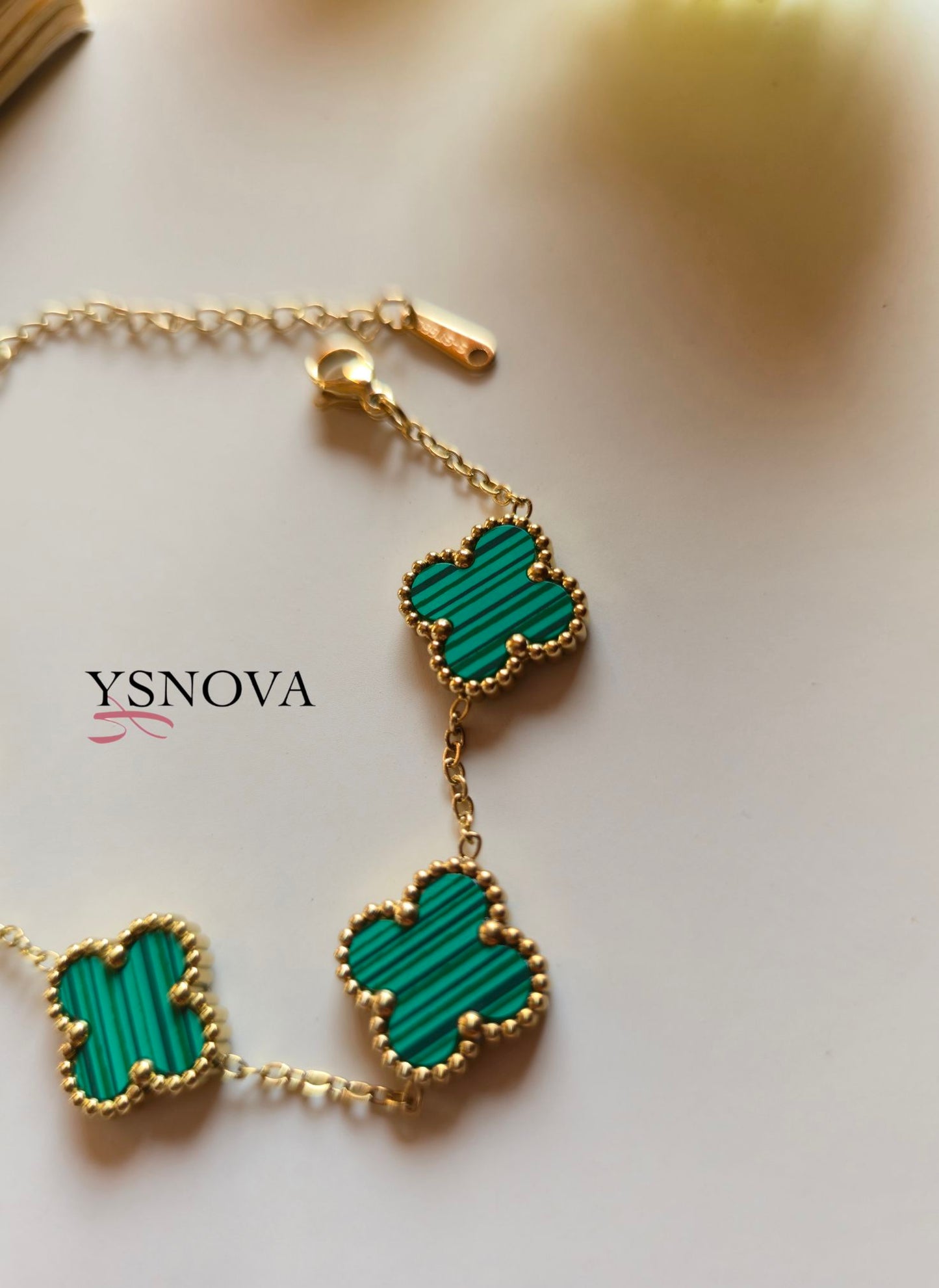 Van Cleef Alhambra Inspired Jewelry Set – Necklace, Bracelet & Earrings – Gold Plated Stainless Steel