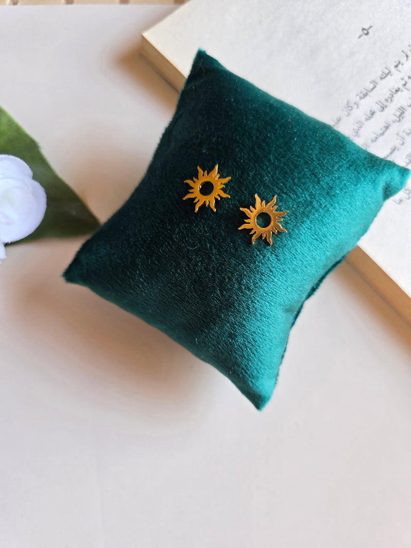 Modern Sun Design – Gold Plated Stainless Steel Earrings