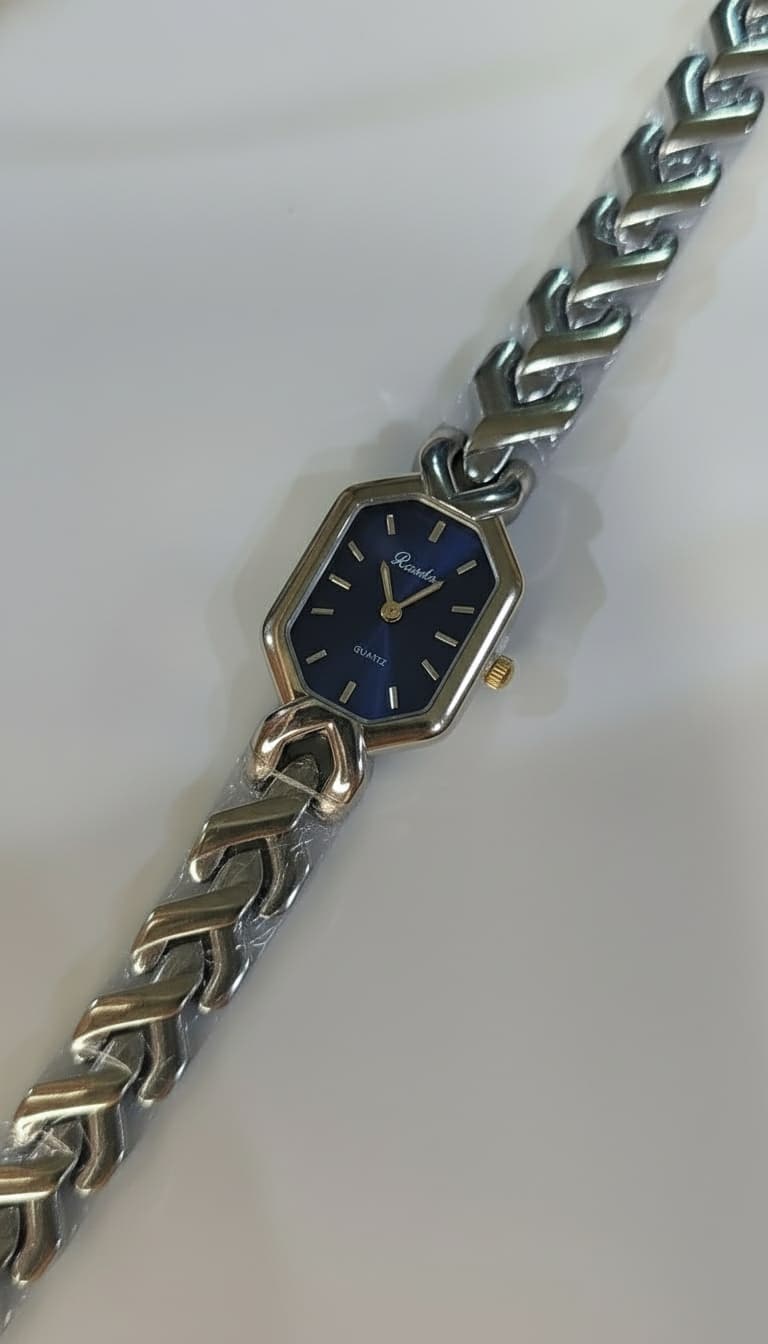 Silver × Gold | Blue Facet Watch