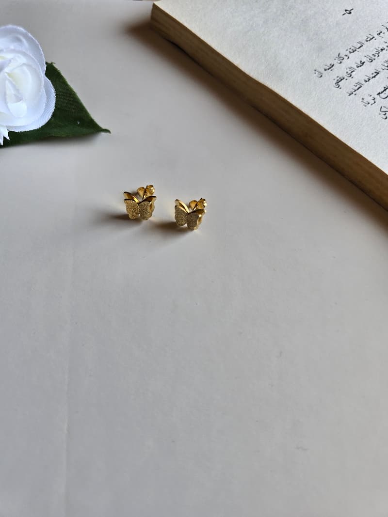 Elegant Butterfly Design – Gold Plated Stainless Steel Earrings