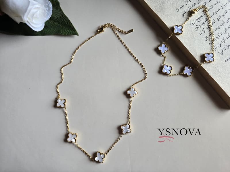 White Clover Set – Van Cleef Inspired Design – Stainless Steel