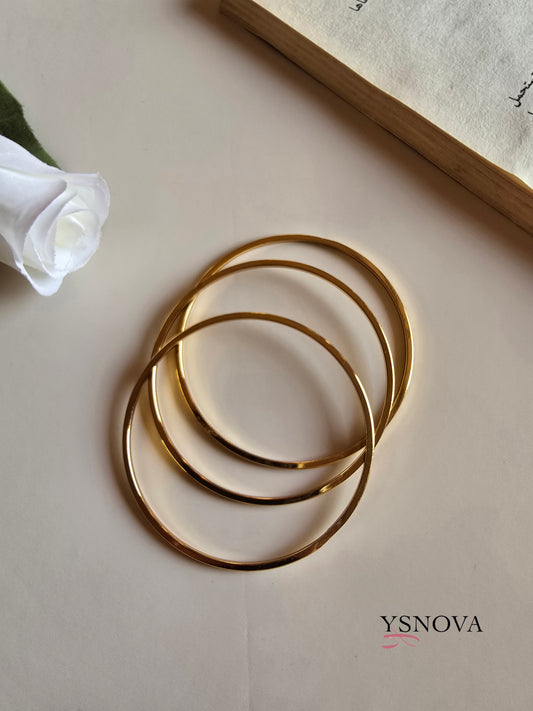 3 Pcs Cartier Inspired Bangles Set – Gold Plated Stainless Steel