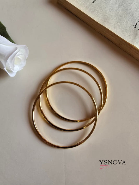 3 Pcs Cartier Inspired Bangles Set – Gold Plated Stainless Steel