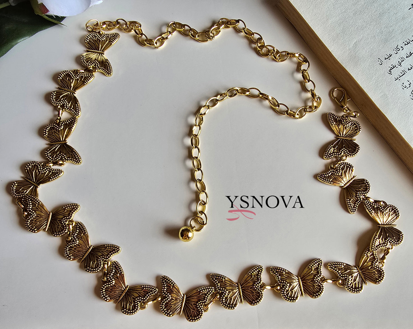 Butterfly Design Belt – Gold Plated Stainless Steel