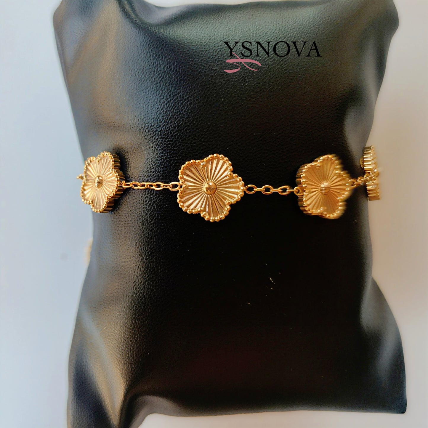 Gold Plated Stainless Steel Clover Bracelet โ Inspired by Van Cleef Style