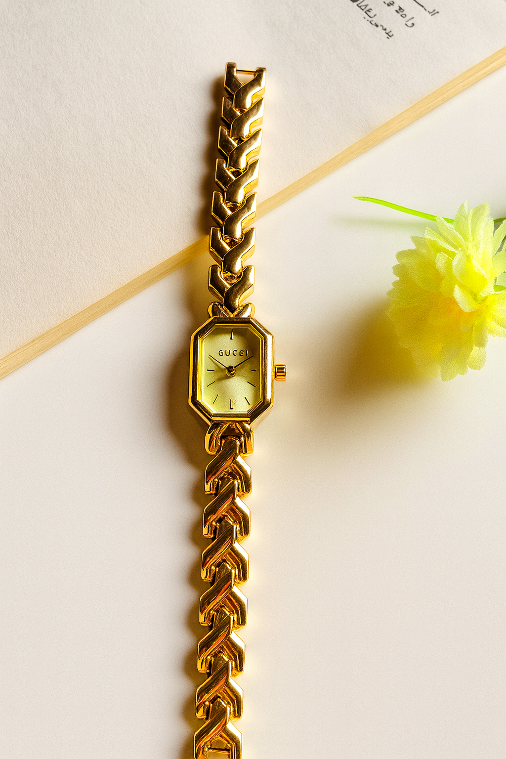 Inspired by Chanel Première Design - Gold Plated Stainless Steel Watch