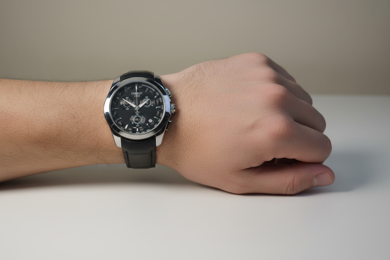 Black Leather Black Dial