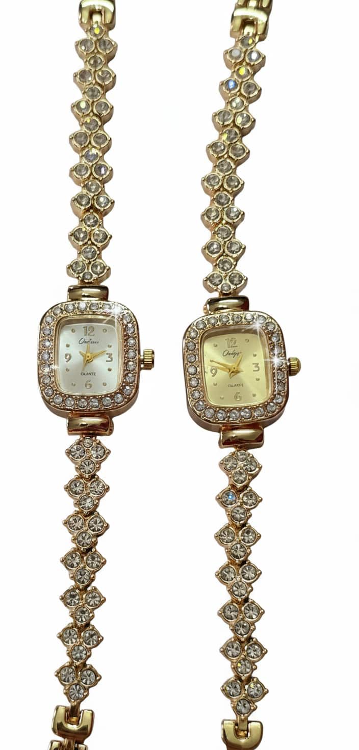 Gold-plated luxury women’s watch fully encrusted with zircon stones – elegant design by YSNOVA