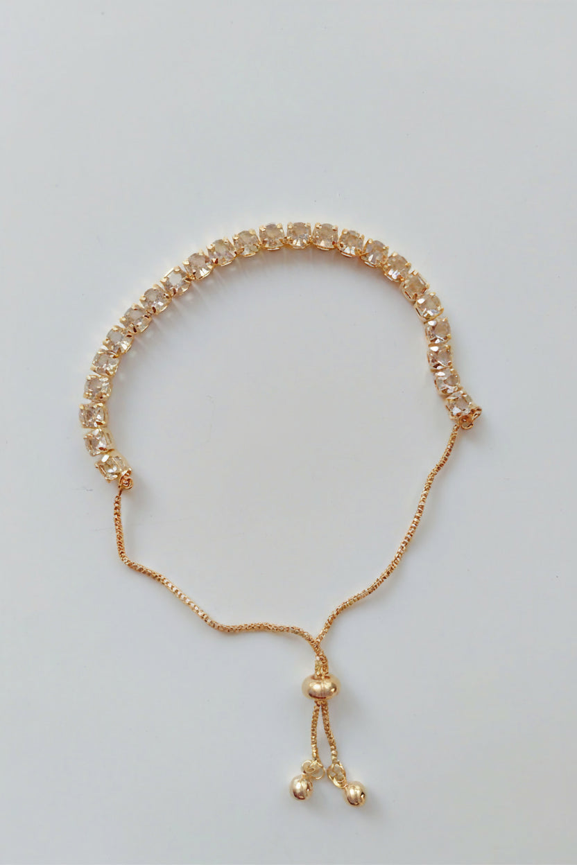 Gold or Silver Plated Stainless Steel Women’s Classic Tennis Bracelet with Zircon Stones