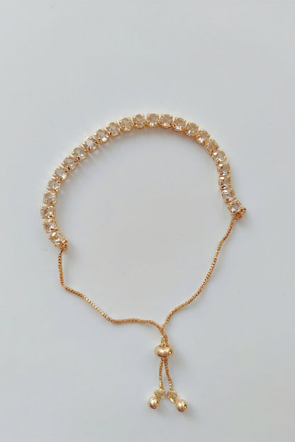 Gold or Silver Plated Stainless Steel Women’s Classic Tennis Bracelet with Zircon Stones