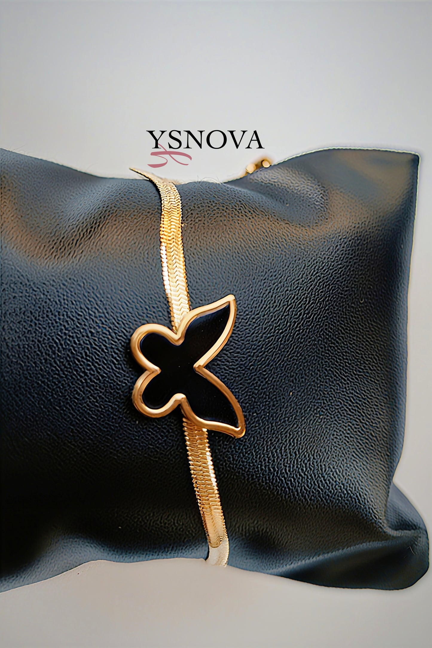 Gold Plated Stainless Steel Butterfly Bracelet – Available in White or Black