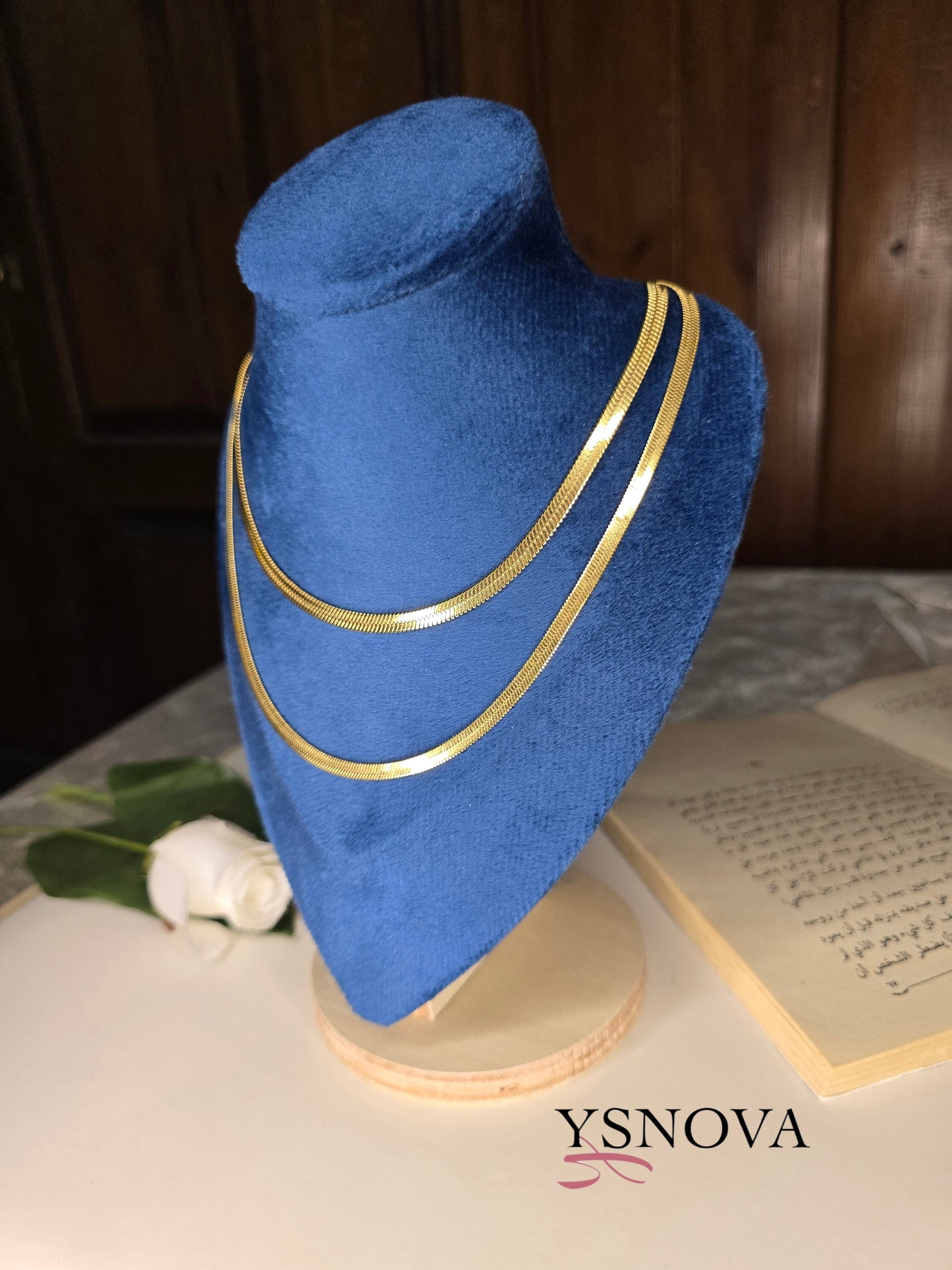 Double Layer Snake Chain Necklace – Gold Plated Stainless Steel