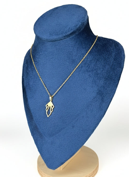 Geometric Pendant Necklace –Gold Plated- Stainless Steel