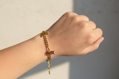 Gold Letter Chain Bracelet