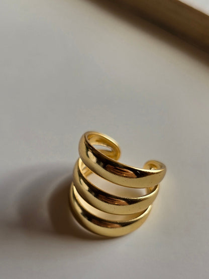 Trendy Mixed Designs – Gold Plated Stainless Steel Rings Set (Free Size)