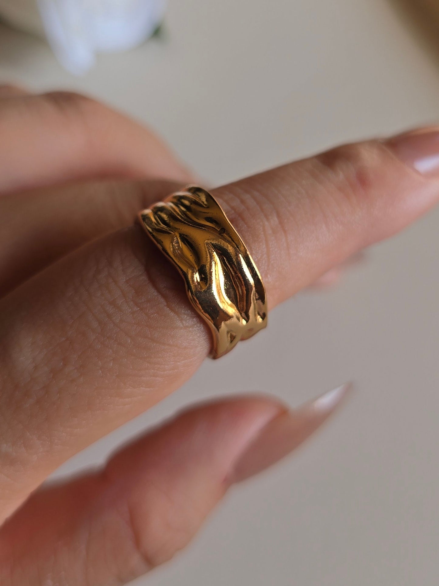 Trendy Mixed Designs – Gold Plated Stainless Steel Rings Set (Free Size)