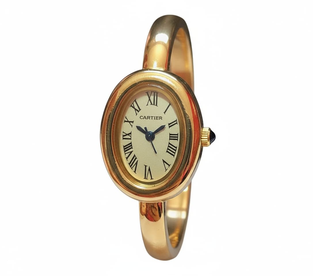 Luxury Gold Women’s Bangle Watch with Beige Dial