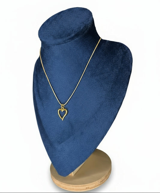 Heart Pendant Necklace –Gold Plated- Stainless Steel