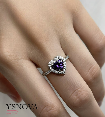 Pandora Style Heart Rings – Silver Plated Stainless Steel with Colorful Zircon Stones (Free Size)