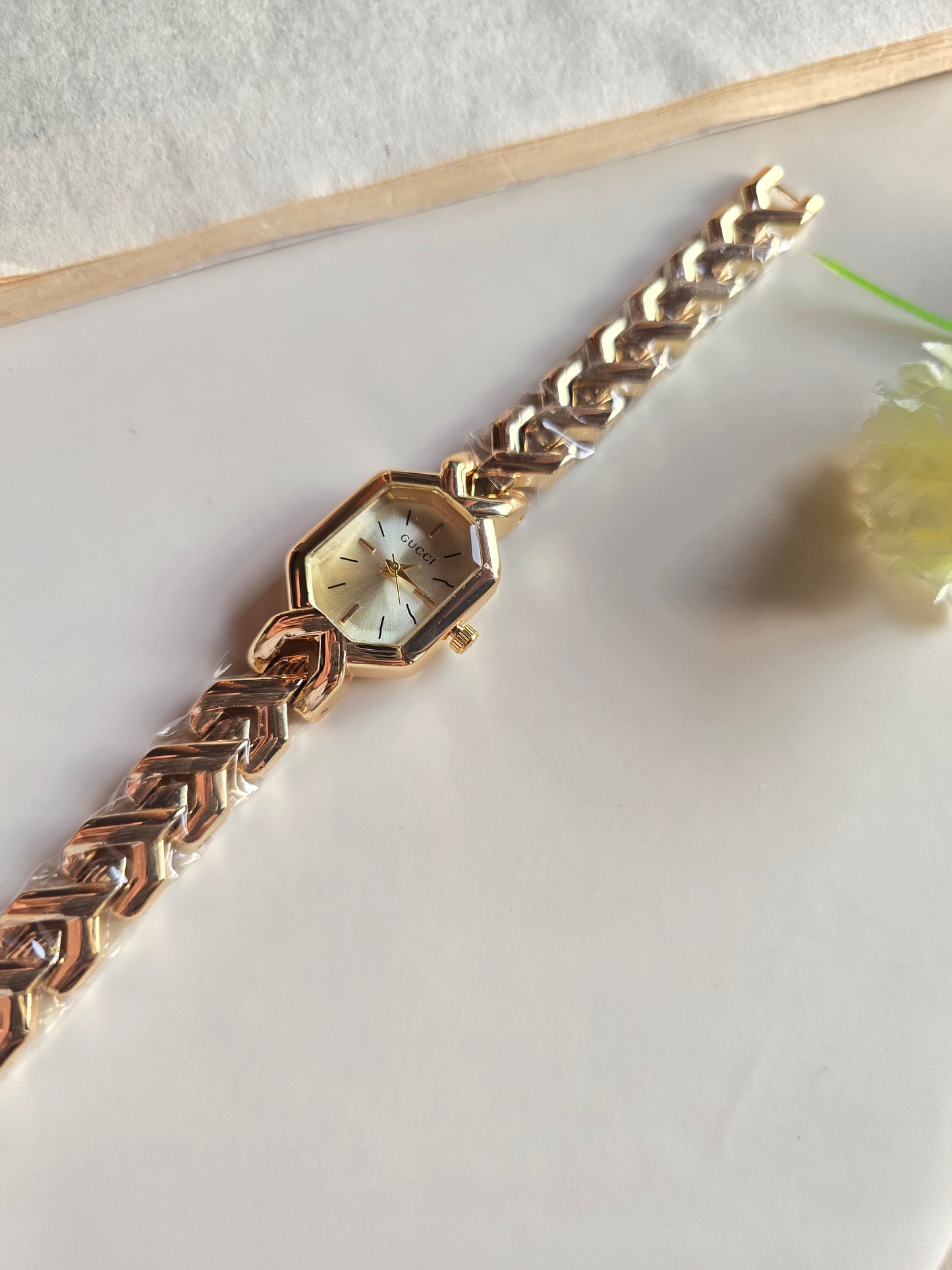 Inspired by Chanel Première Design - Gold Plated Stainless Steel Watch