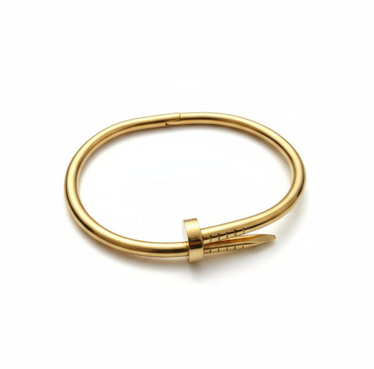 Cartier Nail Style Design - Gold Plated Stainless Steel Bracelet