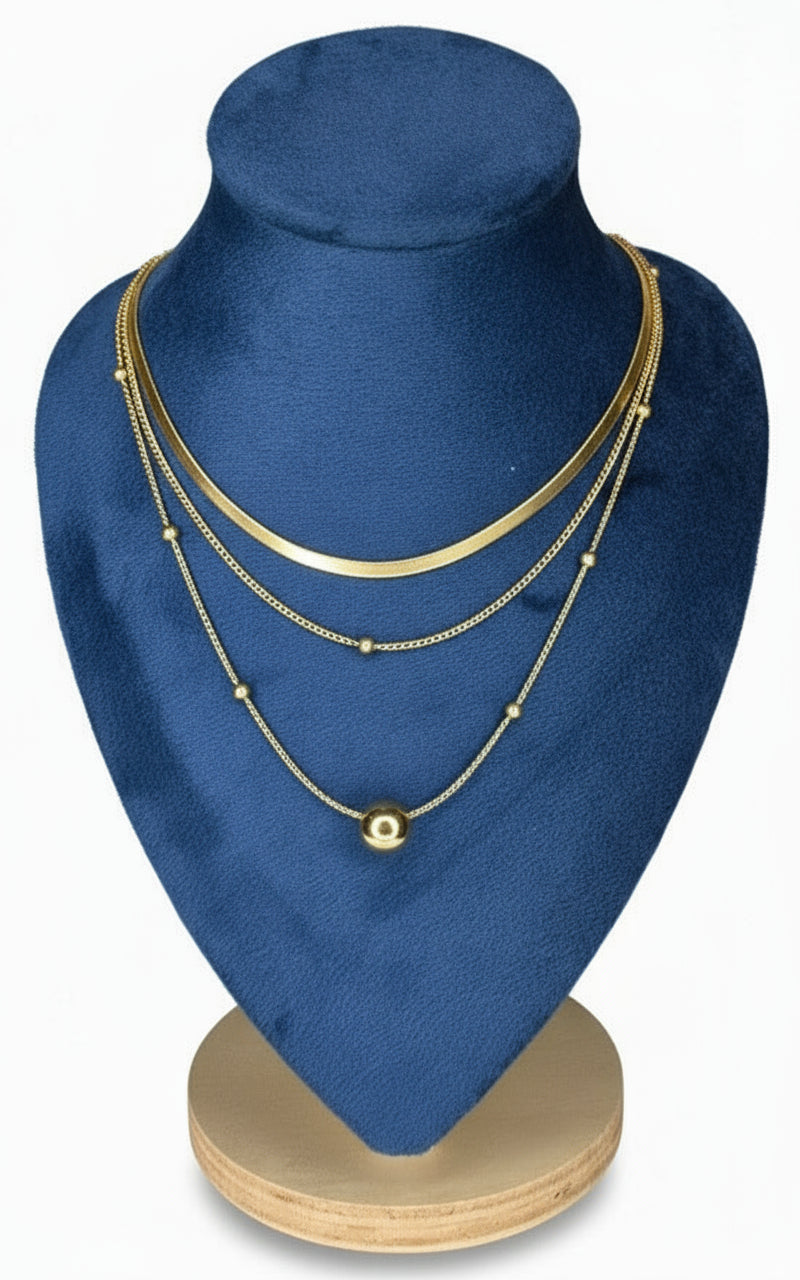 Double Layered Necklace – Gold Plated Stainless Steel