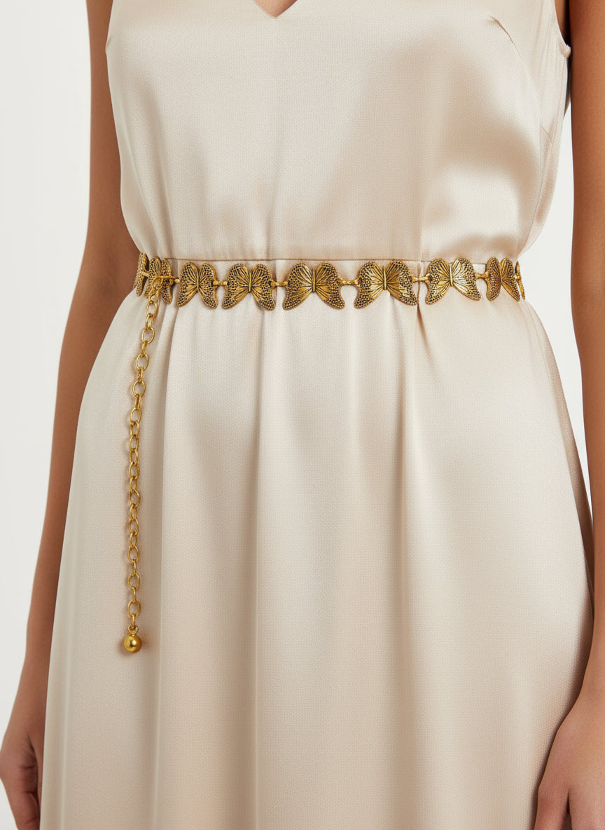 Butterfly Design Belt – Gold Plated Stainless Steel