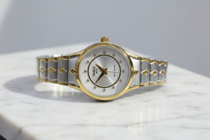 Timely watch gold X silver with silver dial
