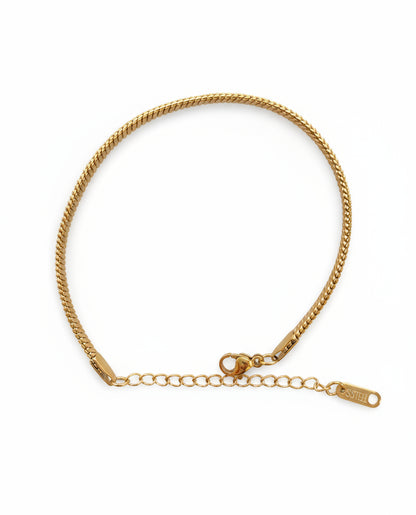 Gold Plated Stainless Steel Flat Chain Bracelet