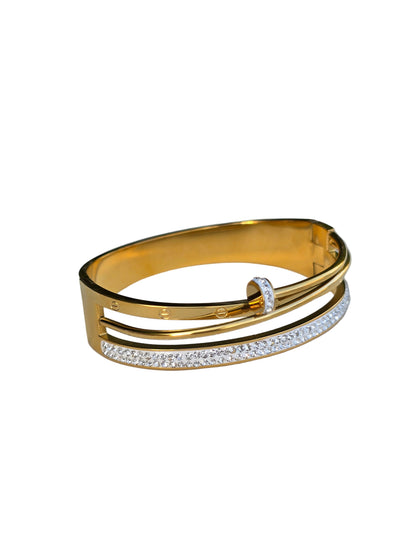 Gold-Plated Zircon Bracelet – Luxury Stainless Steel Design by YSNOVA