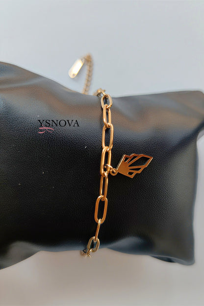 Gold Plated Stainless Steel Women’s Crown Bracelet