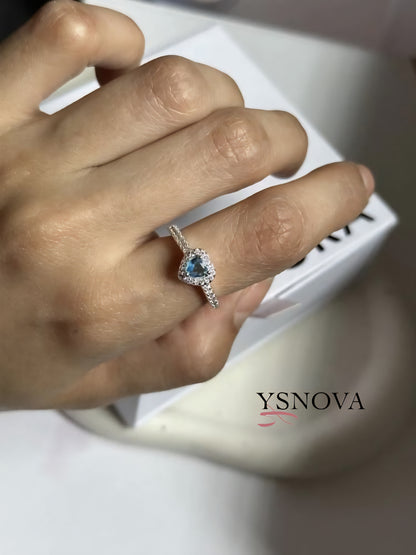 Pandora Style Heart Rings – Silver Plated Stainless Steel with Colorful Zircon Stones (Free Size)