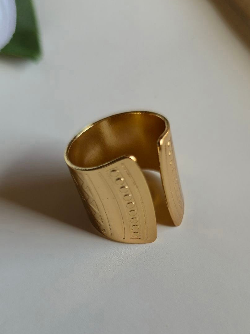 6 Modern Designs – Gold Plated Stainless Steel Rings Set (Free Size)