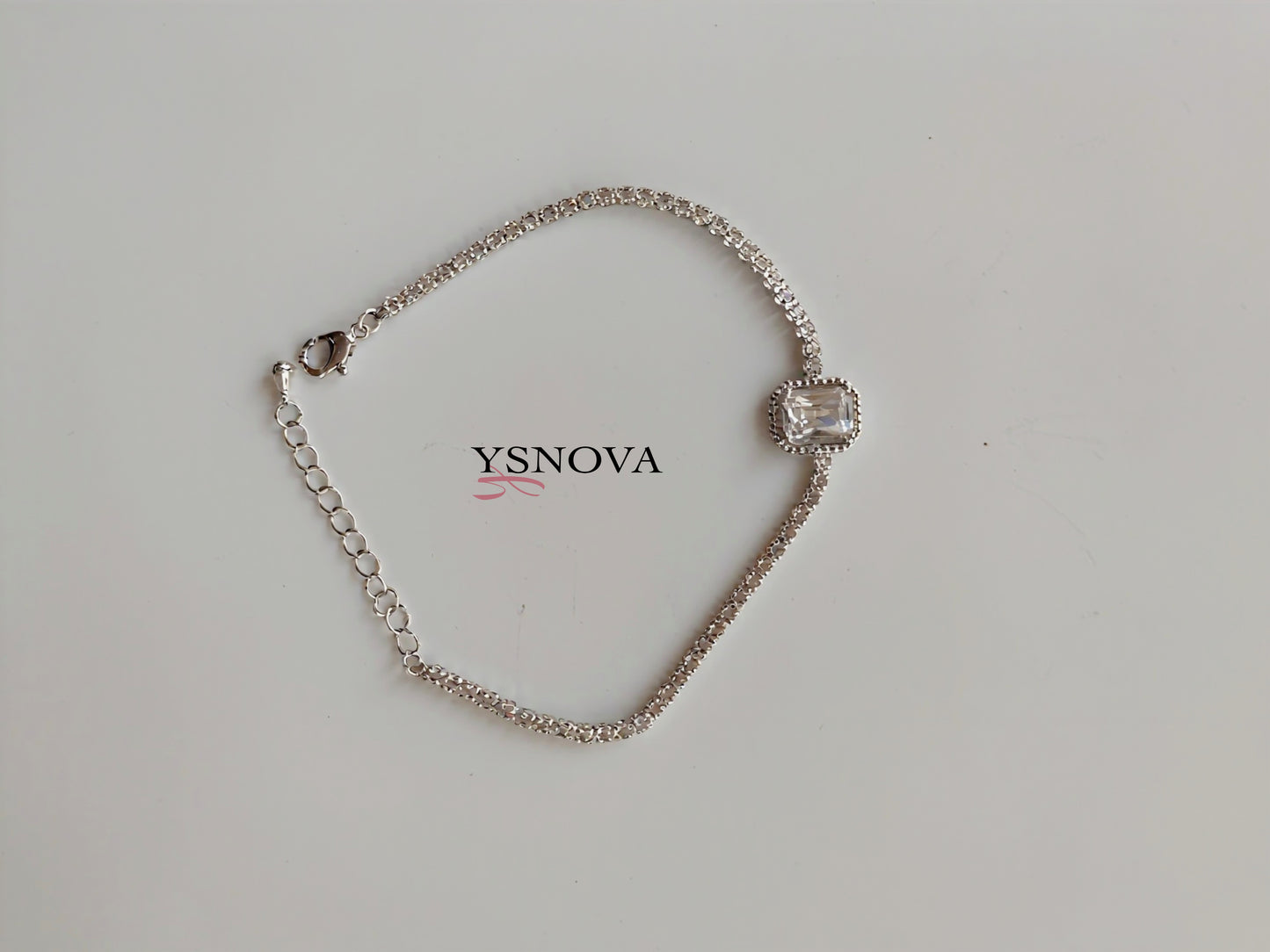 Gold & Silver Tennis Bracelet with Square Zircon Stones