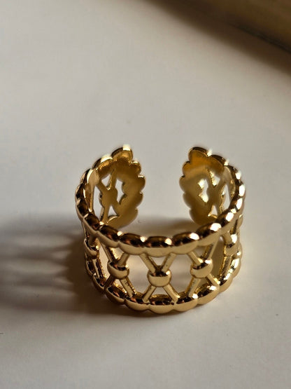 Trendy Mixed Designs – Gold Plated Stainless Steel Rings Set (Free Size)