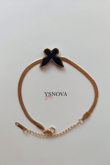 Gold Plated Stainless Steel Butterfly Bracelet – Available in White or Black
