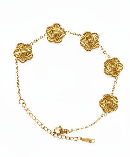 Gold Plated Stainless Steel Clover Bracelet – Inspired by Van Cleef Style