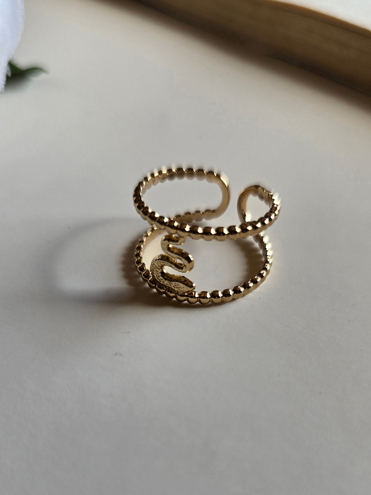 6 Modern Designs – Gold Plated Stainless Steel Rings Set (Free Size)