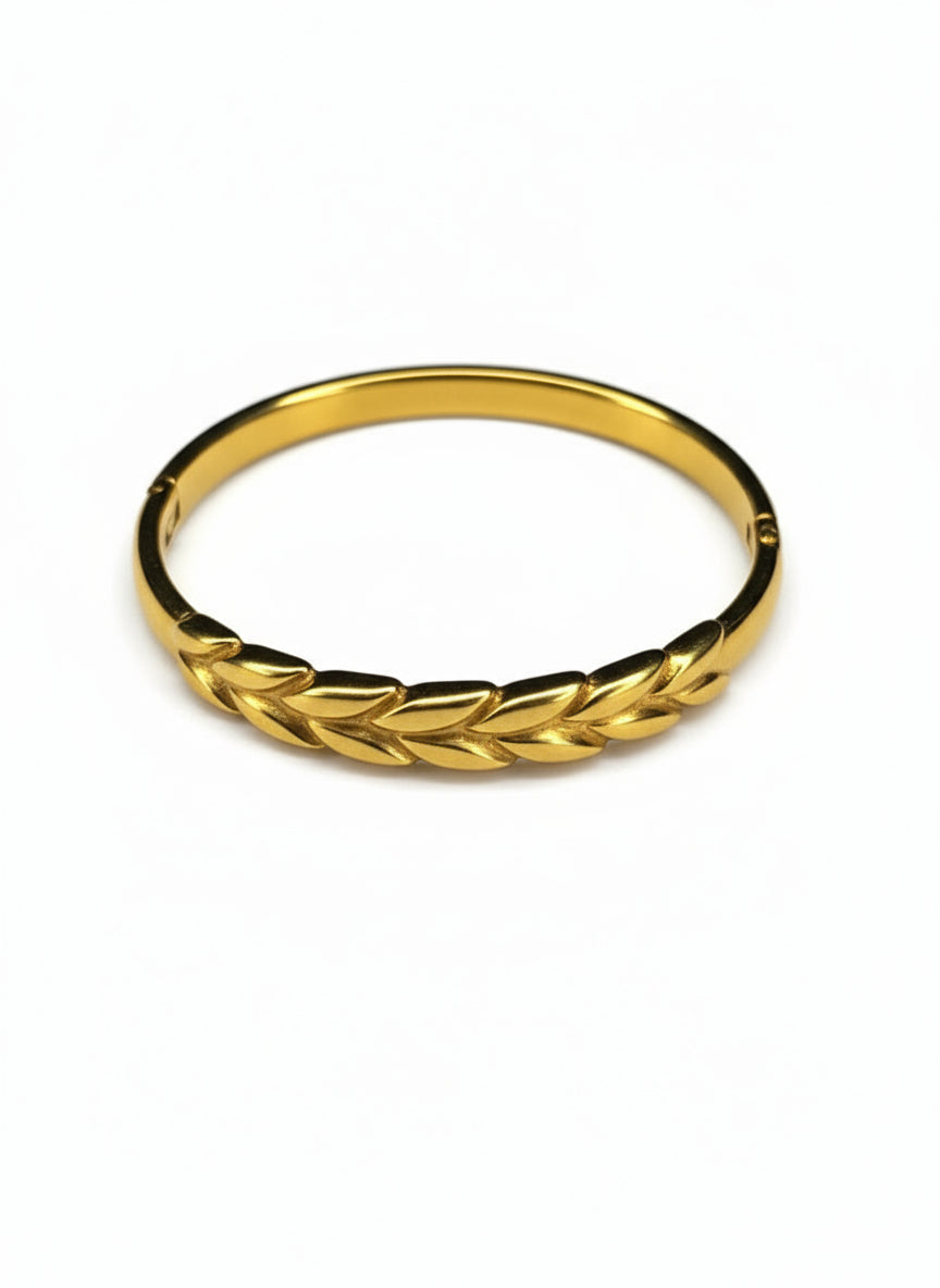 Olive Leaf Design Bracelet – Gold Plated Stainless Steel
