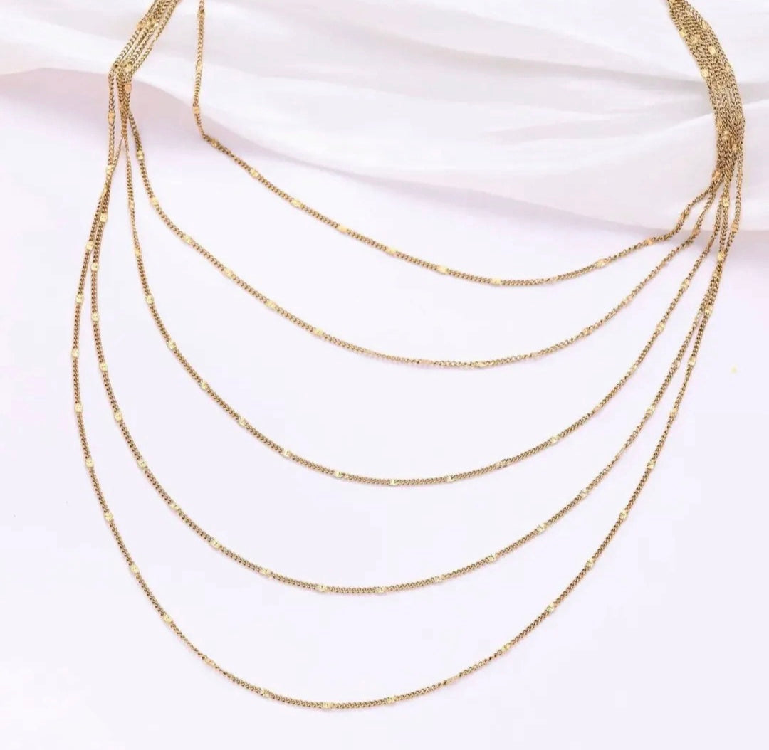 Five Layer Necklace – Gold Plated Stainless Steel