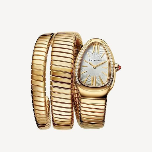 Bvlgari Serpenti Inspired Watch with Gold Dial – Gold Plated Stainless Steel
