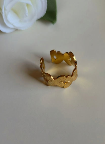 6 Modern Designs – Gold Plated Stainless Steel Rings Set (Free Size)