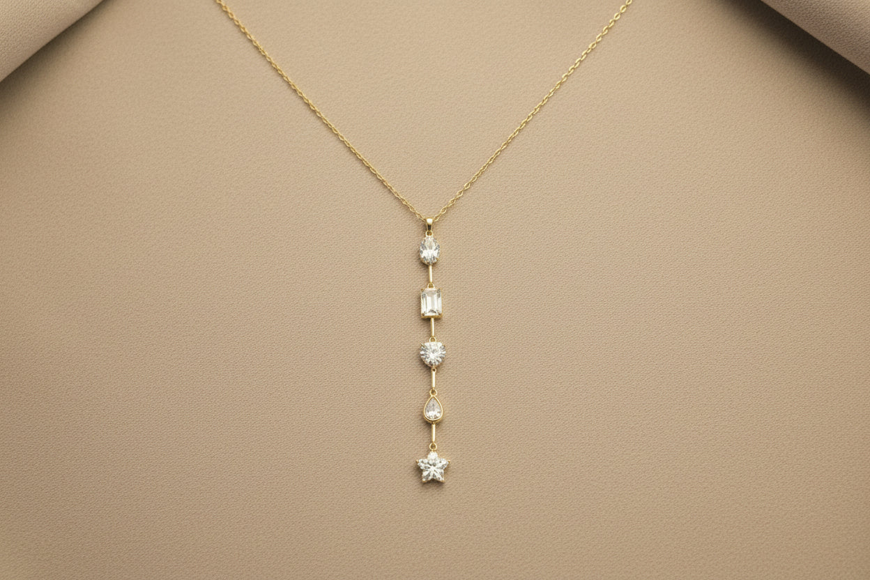 Snow white drop necklace