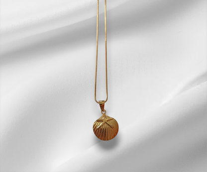 Gold-Plated Shell Pendant Necklace – Minimal & Elegant Design